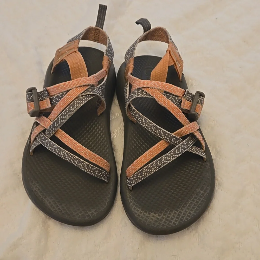 Chaco Kids Orange and Black Strappy Sandals